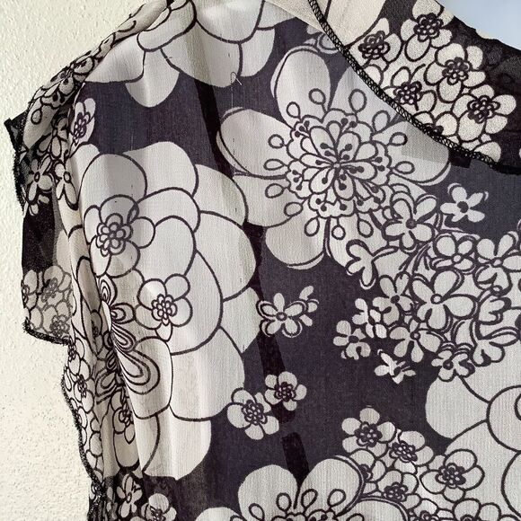 Rogue Romantic Y2K Whimsigoth Witchy Fairy Grunge Floral Ruffle Blouse Medium - Picture 12 of 14